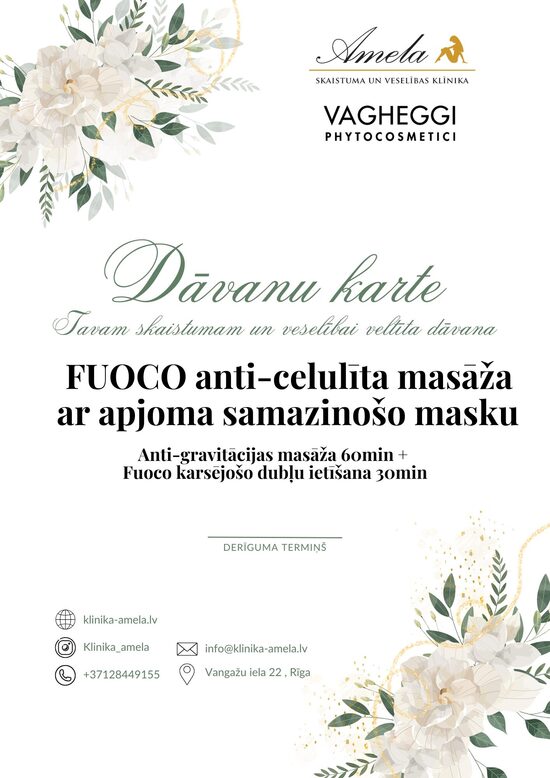 FUOCO anti-celulīta masāža ar apjoma samazinošo masku 90min